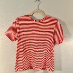 Zara Red & White Striped T-Shirt